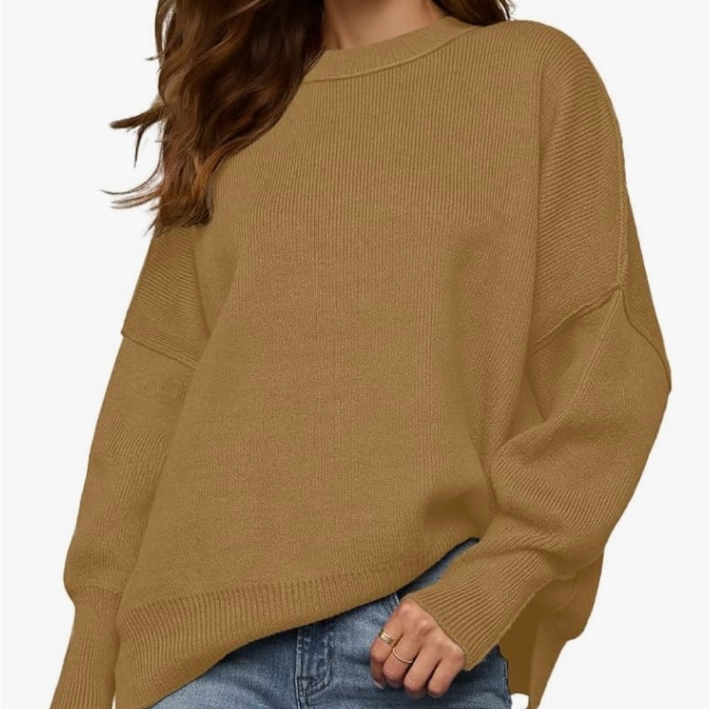 Women”s Crewneck Batwing Long Sleeve Oversized Sweater